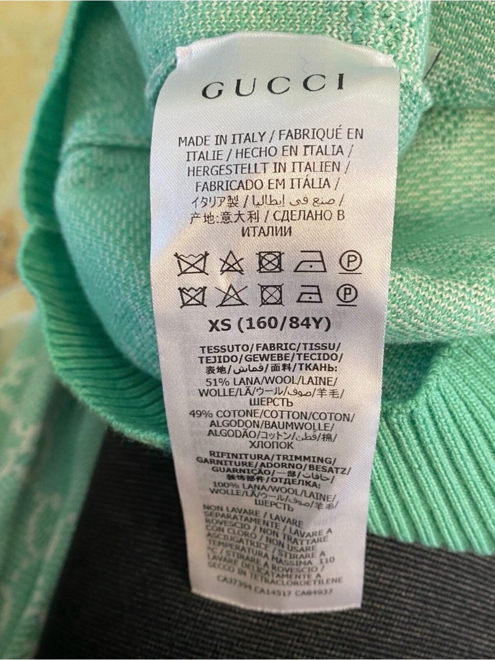 Gucci Mint Green GG Jacquard Crewneck Sweater - Picture 5 of 5